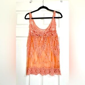 Crochet top coral